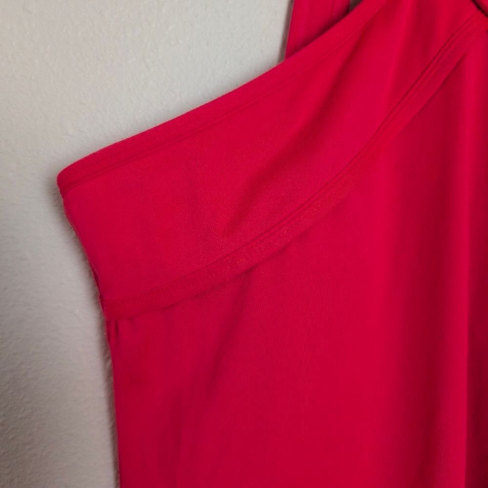 Fabletics Chicago Dress Mini Halter Hot Coral Size Medium - Picture 7 of 8